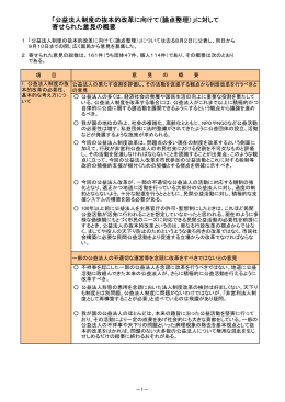 公益法人制度の抜本的改革に向けて（論点整理）