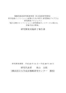 JST RISTEX「政策のための科学」終了報告書 _秋山PJ