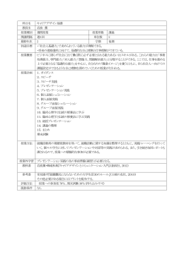 科目名 キャリアデザイン基礎 教員名 岩波 薫 授業種別 週間授業 授業