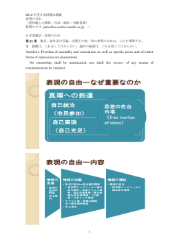 2012 年度日本国憲法講義 表現の自由 （著作権との関係・内容・制約