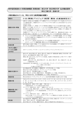 OSS開発プロジェクト実習（開発・品質重視型Ⅱ）