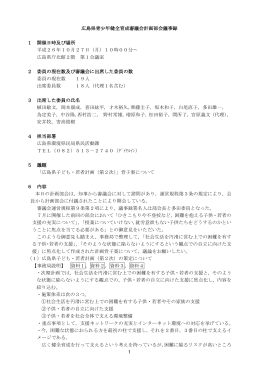（月曜日） 広島県青少年健全育成審議会計画部会議事録 (PDFファイル)