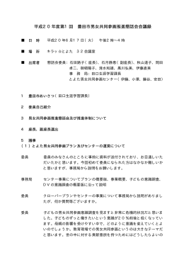 第1回 豊田市男女共同参画推進懇話会 会議録 平成20年6月17日