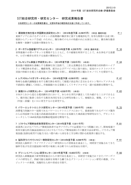 SIT総合研究所・研究センター 研究成果報告書