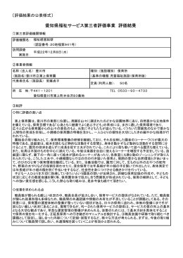 愛知県福祉サービス第三者評価事業 評価結果