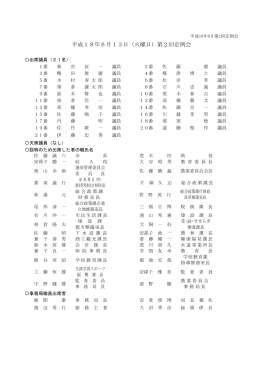 平成18年6月13日（火曜日）第2回定例会