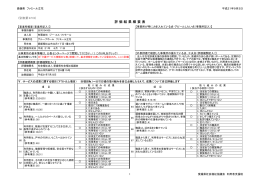 評 価 結 果 概 要 表