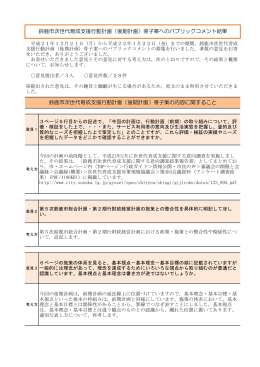 鈴鹿市次世代育成支援行動計画（後期計画）骨子案の内容に関すること