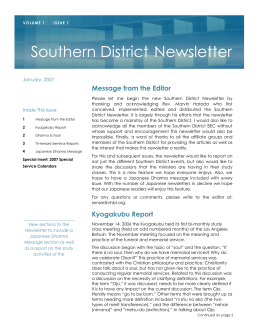 Southern District Newsletter - Venice Hongwanji Buddhist Temple