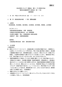 資料9 第17回電気料金審査専門小委員会議事概要（PDF