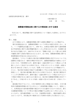 国際裁判管轄法制に関する中間試案に対する意見