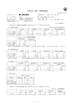 平成20年3月期 中間決算短信