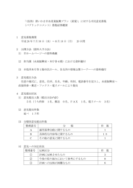 「（仮称）新いわき市水産業振興プラン（素案）」に対する市民意見募集