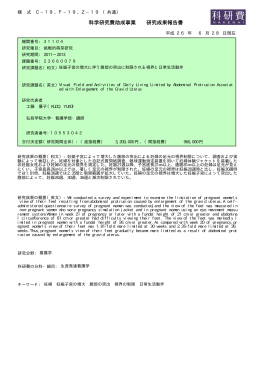 科学研究費助成事業 研究成果報告書 - KAKEN