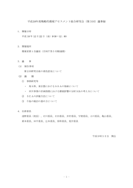 平成18年度戦略的環境アセスメント総合研究会（第3回）議事録
