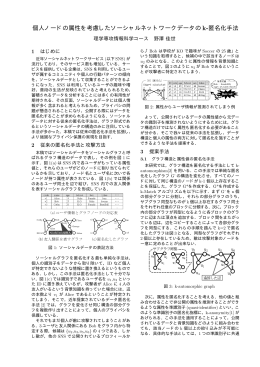 個人ノードの属性を考慮したソーシャルネットワークデータの k