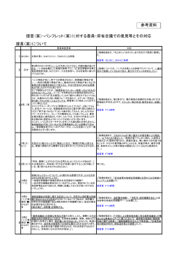 提言（案）・パンフレット（案）に対する委員・府省合議での意見等とその