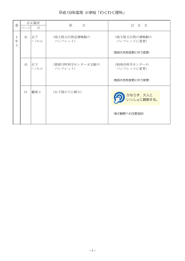 平成19年度用 小学校「わくわく理科」 - 1 -