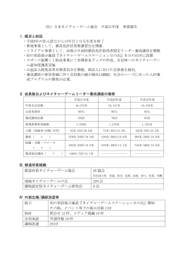 （社）日本ネイチャーゲーム協会 平成21年度 事業報告 Ⅰ.概況と総括