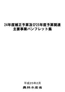 24年度補正予算及び25年度予算関連 主要事業パンフレット集