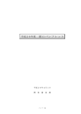 平成20年度窓口パンフレット（PDF：553.8KB）