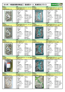 2014年 中国産業務用商品① 乾椎茸ホール、乾椎茸生スライス