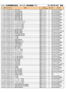 ソニー生命保険株式会社 ダイレクト発注帳票リスト 2013年3月