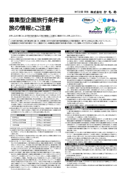 募集型企画旅行条件書 旅の情報とご注意