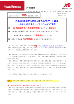 列車の「車窓から見える景色」アンケート調査
