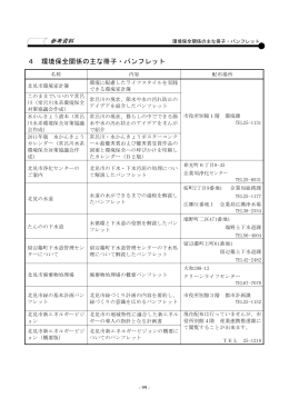 4 環境保全関係の主な冊子・パンフレット