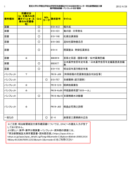 1 2012/4/26 資料種別 所蔵状況 (  ：文庫のみ所 蔵タイトル  ：文 庫のみ