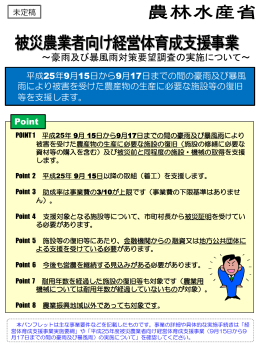 被災農業者向け経営体育成支援事業パンフレット（PDF：394KB）