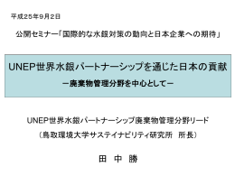 「UNEP世界水銀パートナーシップを通じた日本の貢献」 [PDF