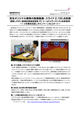 完全オリジナル開発の医療動画・スライド 2,100 点収録