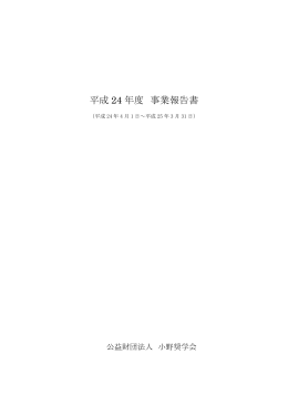 平成 24 年度 事業報告書