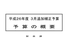 平成26年度3月追加補正予算の概要（PDF：248KB）
