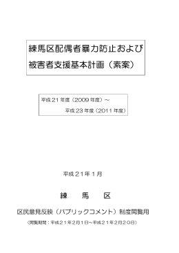 練馬区配偶者暴力防止および 被害者支援基本計画（素案）