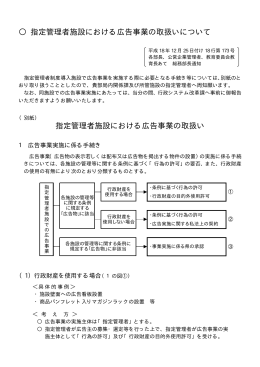 指定管理者施設における広告事業の取扱いについて 指定管理者施設