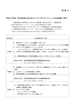 平成22年度 地方自治体における取組