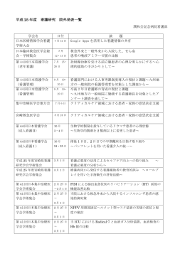 平成 25 年度 看護研究 院外発表一覧