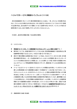 ヘリコバクター・ピロリ除菌のパンフレット（111130）