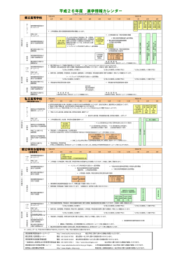 平成26年度 進学情報カレンダー