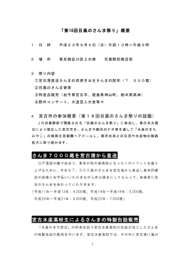 「第16回目黒のさんま祭り」概要（PDF：317KB）
