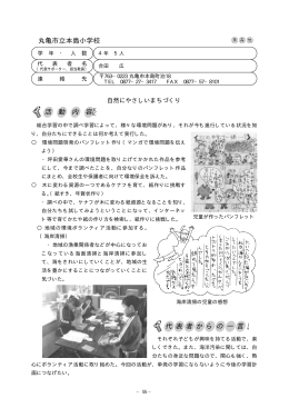 丸亀市立本島小学校 活 動 内 容 代 表 者 か ら の 一 言