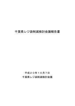 千葉県レジ袋削減検討会議報告書（PDF：356KB）