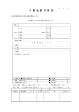 名 義 後 援 申 請 書