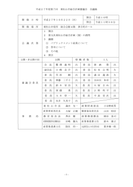 開 催 日 時 平成27年10月22日（木）
