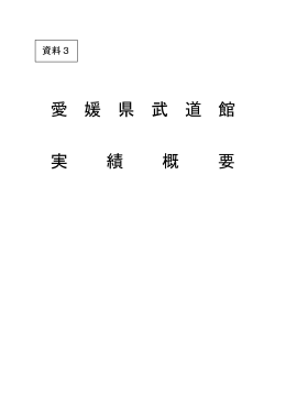愛 媛 県 武 道 館 実 績 概 要