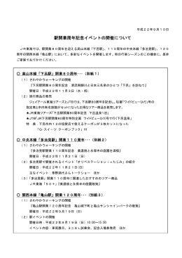 駅開業周年記念イベントの開催について