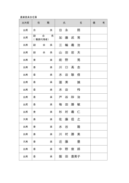 日 永 熙 加 藤 武 男 三 輪 義 治 山 田 岩 夫 前 野 晃 川 口 髙